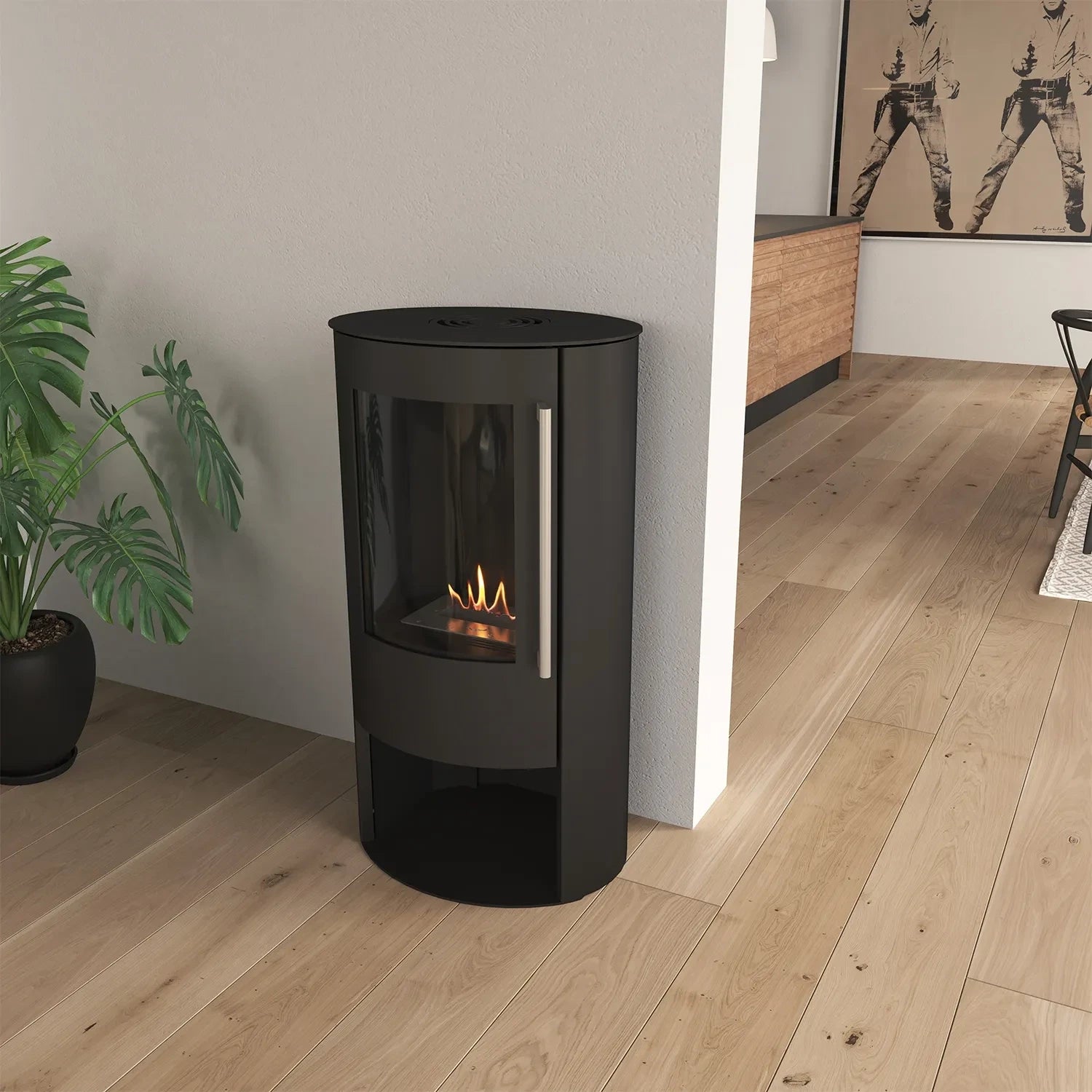 TermaTech Bio 20Bazic R Black Freestanding Bioethanol Fireplace