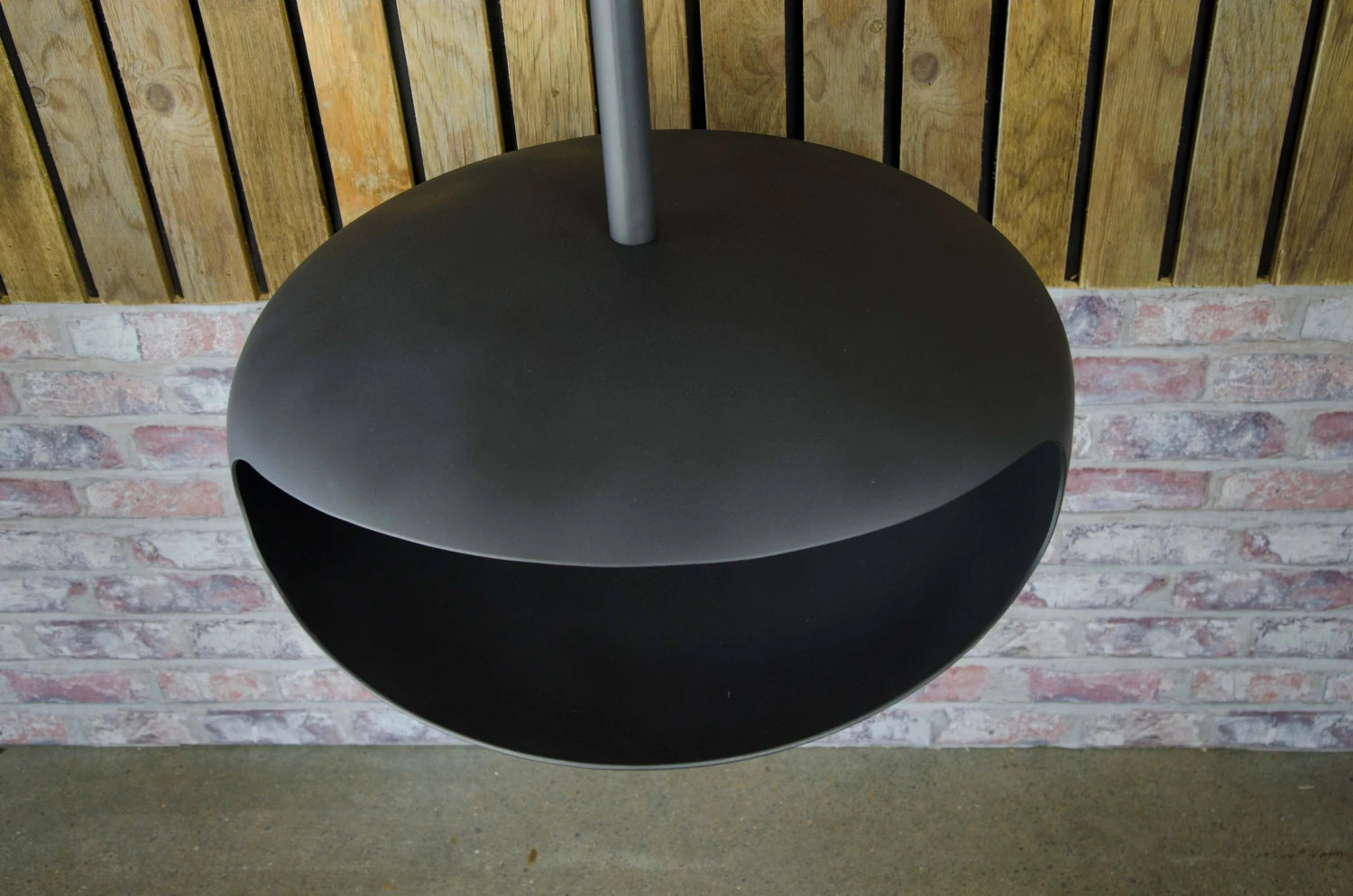 Black UFO-50 Hein & Haugaard handcrafted ceiling-mounted fireplace