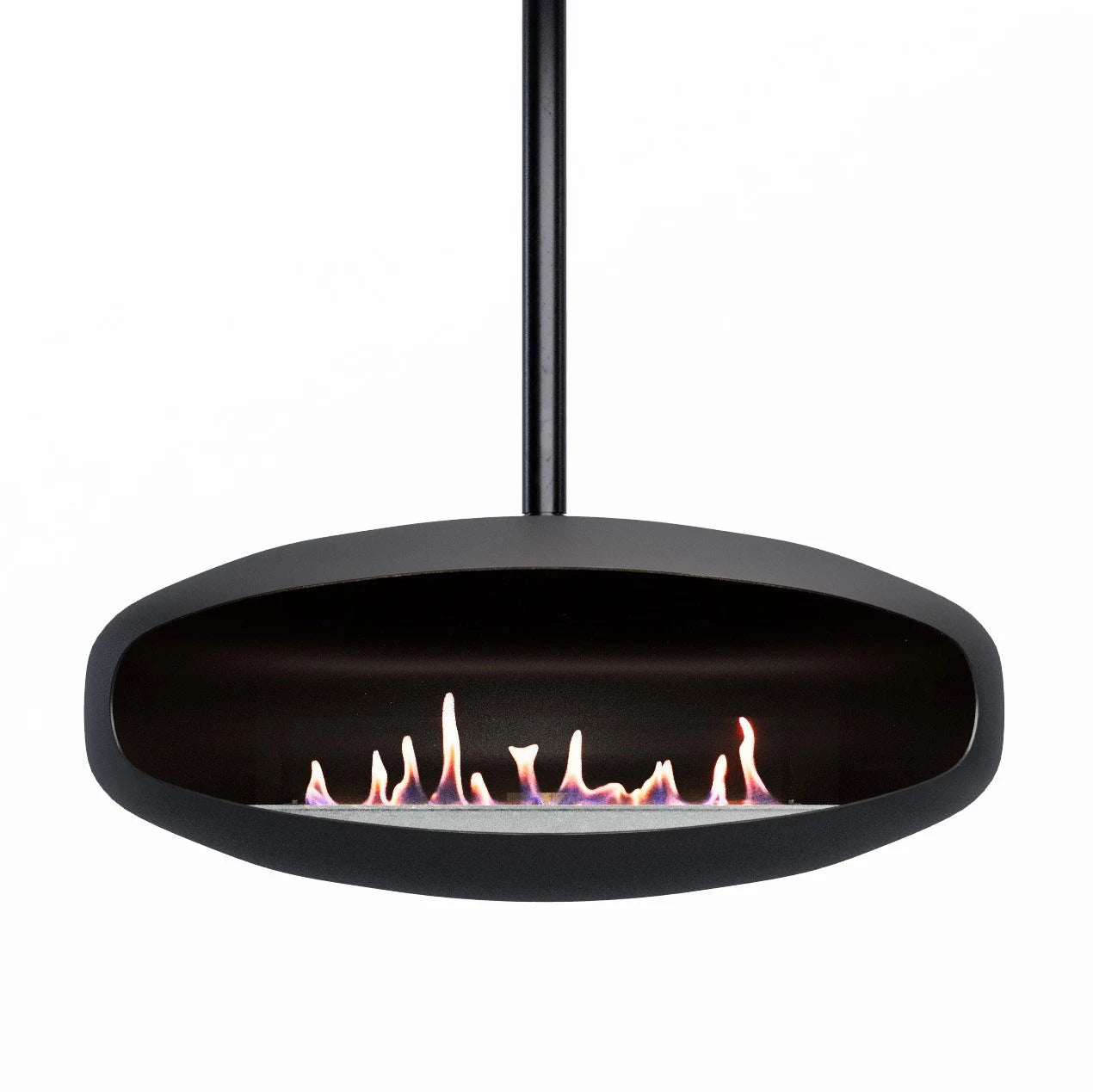 Hein & Haugaard UFO-80 ceiling-mounted bioethanol fireplace in a black finish