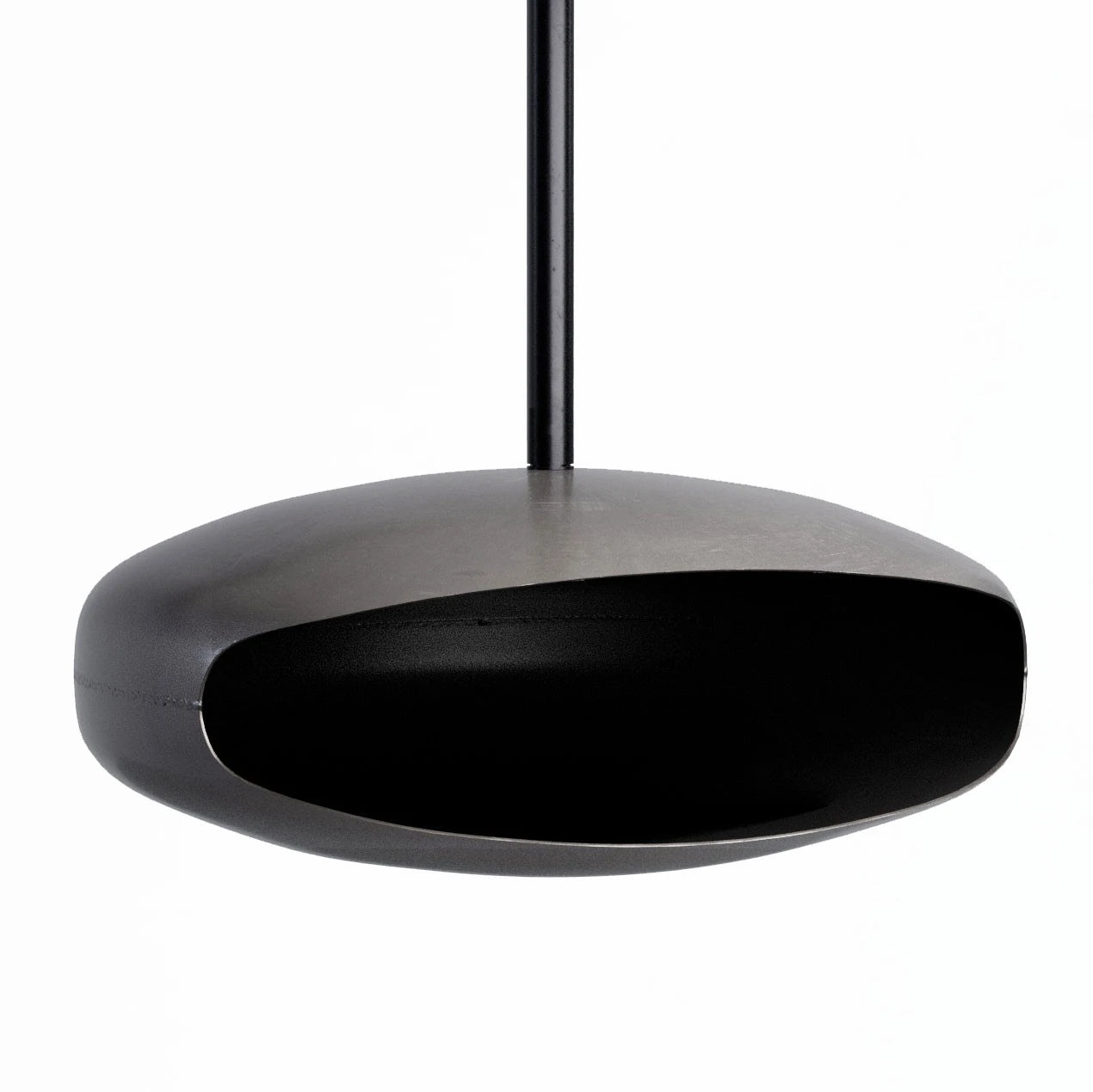 Hein & Haugaard UFO-80 ceiling-mounted bioethanol fireplace in the Industrial New York finish