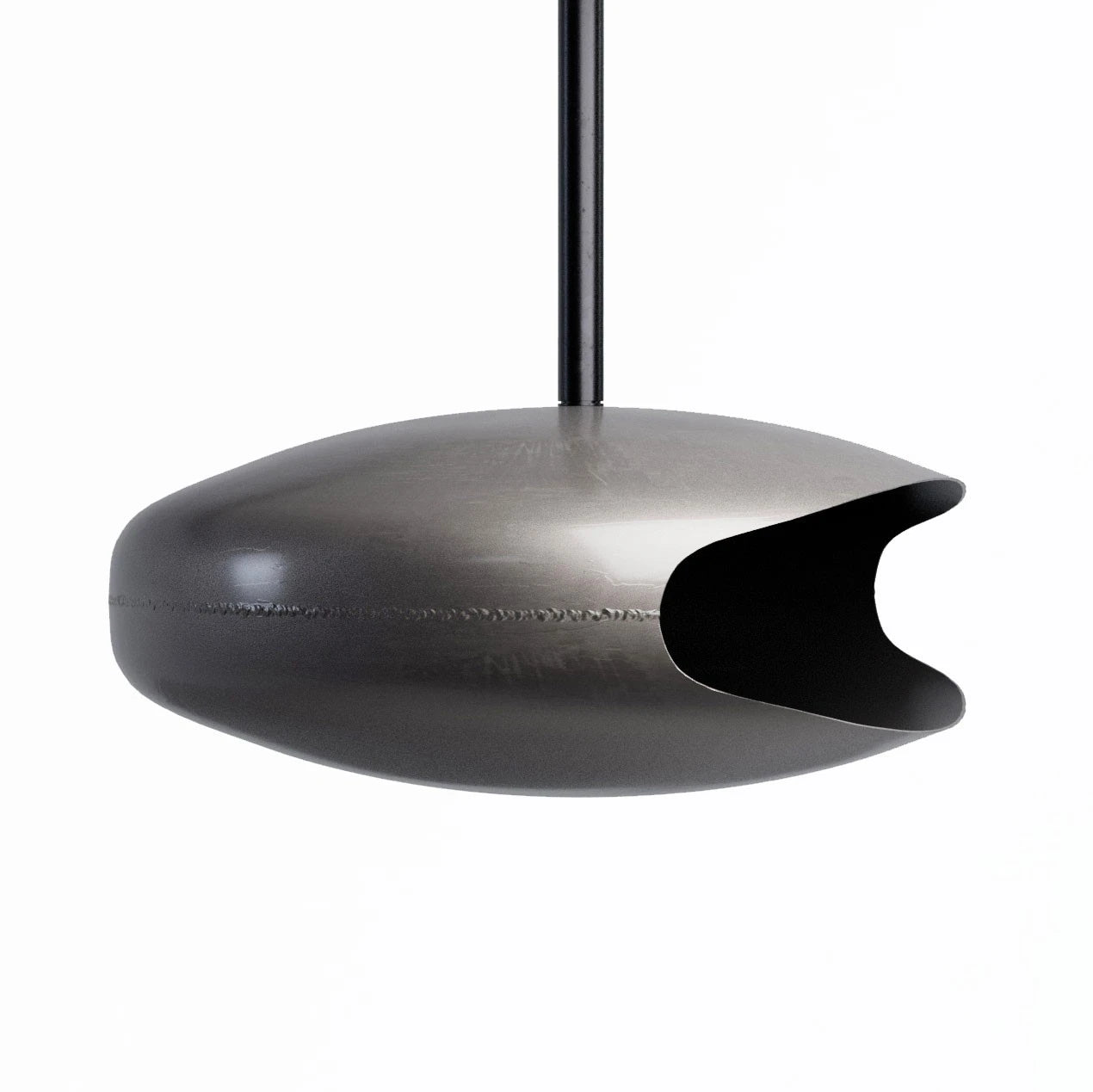 Hein & Haugaard UFO-80 ceiling-mounted bioethanol fireplace in the Industrial New York finish