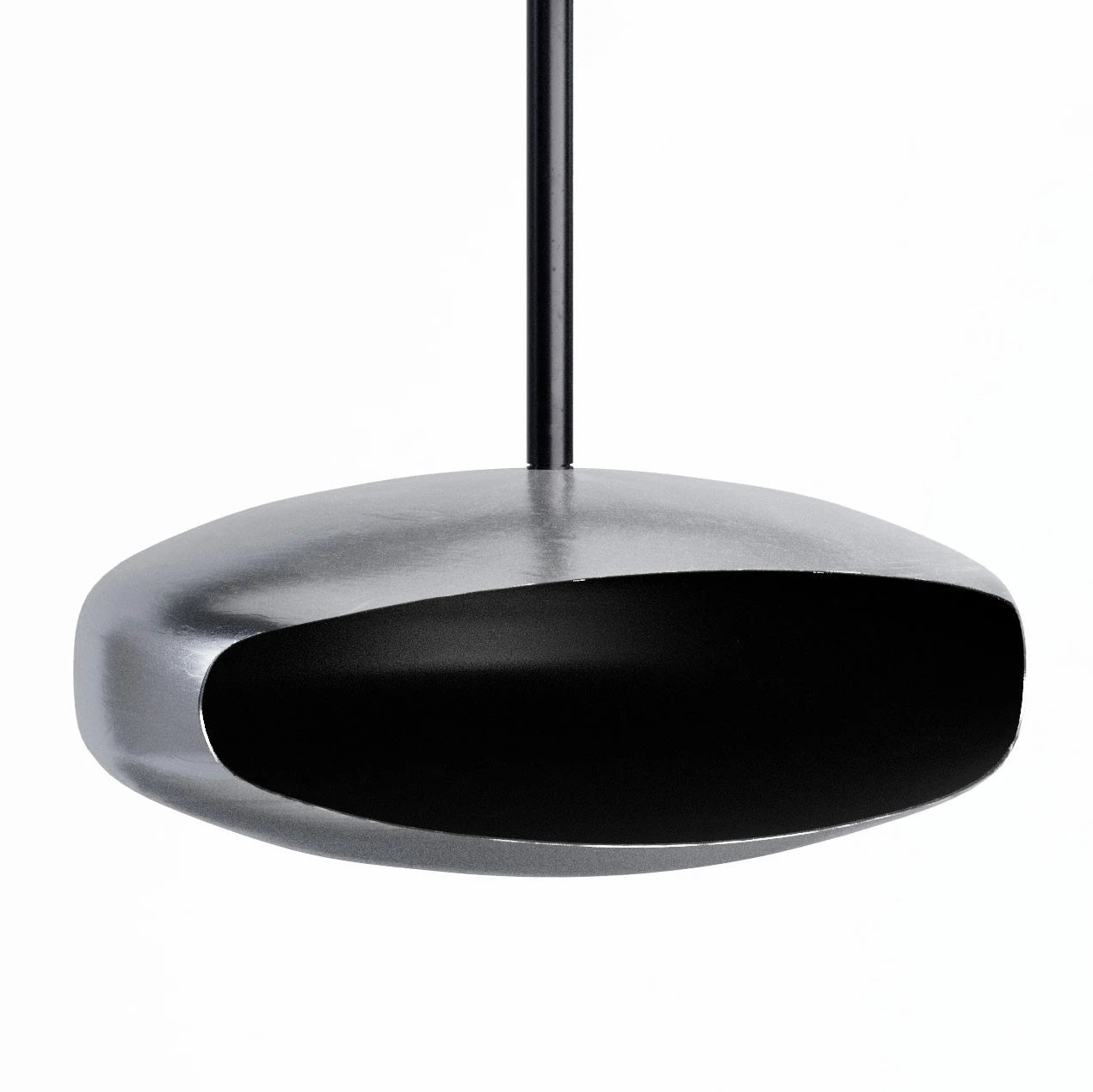 Hein & Haugaard UFO-80 ceiling-mounted bioethanol fireplace in a steel finish