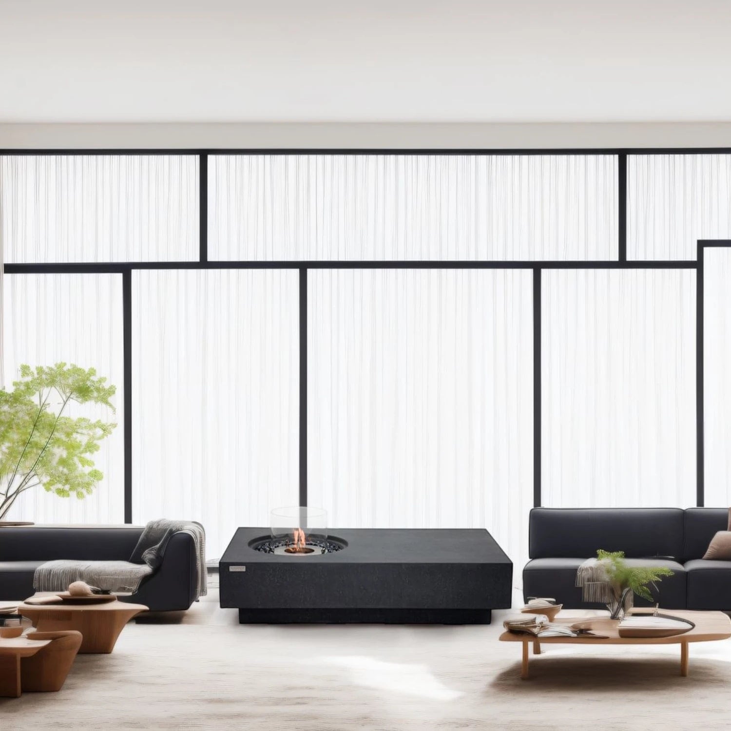 Metropolis Mesa de Bioetanol – Negro Pizarra