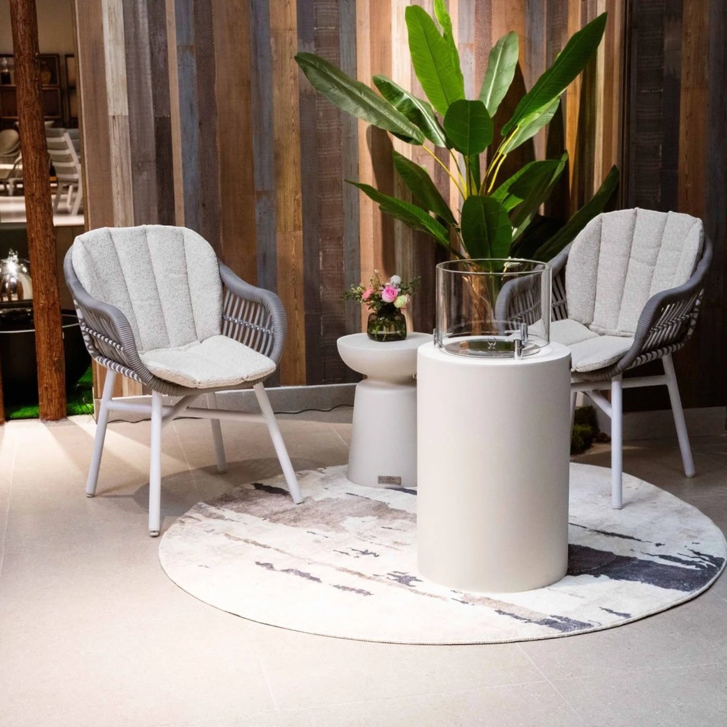 BOSTON Chimenea de Bioetanol – Blanco Crema