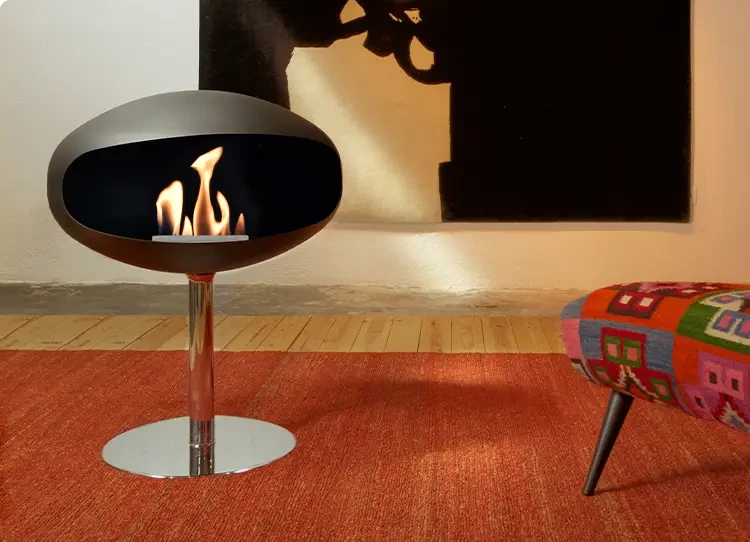 chimenea con pedestal para interior