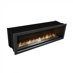 Slimline Firebox 1100 Icon Chimeneas en acero cepillado