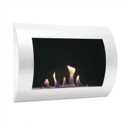 Ocean - Biohogar blanco curvado a buen precio. Chimenea de bioetanol.