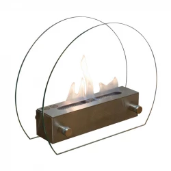 Chimenea de bioetanol de mesa redonda ScandiFlames en cristal