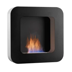 Safretti Curva BL - negro Chimenea de bioetanol con diseño moderno para el hogar