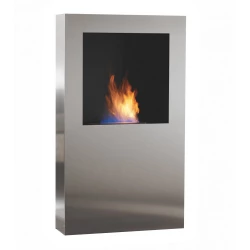 Safretti Cubico XL - acero inoxidable cepillado Chimenea de bioetanol con diseño moderno para el hogar