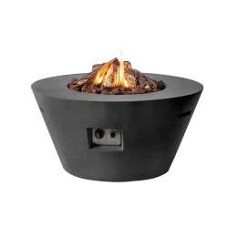 mesa Negra en para ma de cono - Chimenea de gas con diseño sencillo. Exterior, Patio, Jardín.