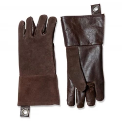 Guantes para parrilla de cuero marrón oscuro - 2 uds.