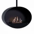 Halifax Black. Chimenea ovalada colgante de 80 cm de diámetro en color negro