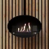 Halifax Black. Chimenea ovalada colgante de 60 cm de diámetro en color negro