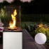 Deluxe Patio Remote exterior chimenea chimenea de gas - blanco