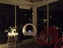 Biohogar curvado  rebañado en blanco chimenea de bioetanol